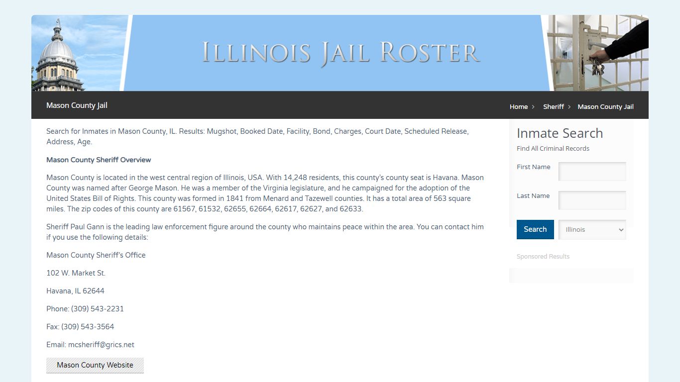 Mason County Jail | Jail Roster Search