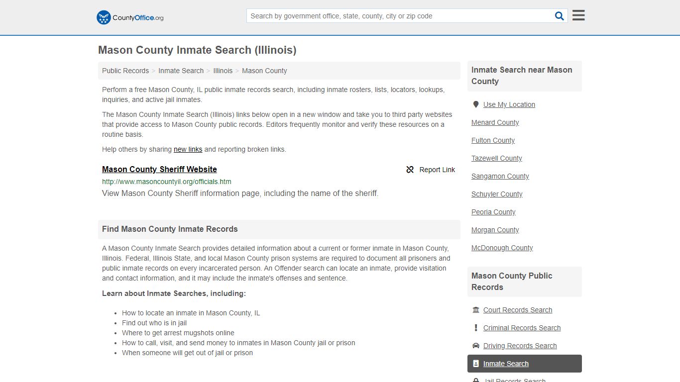 Inmate Search - Mason County, IL (Inmate Rosters & Locators)