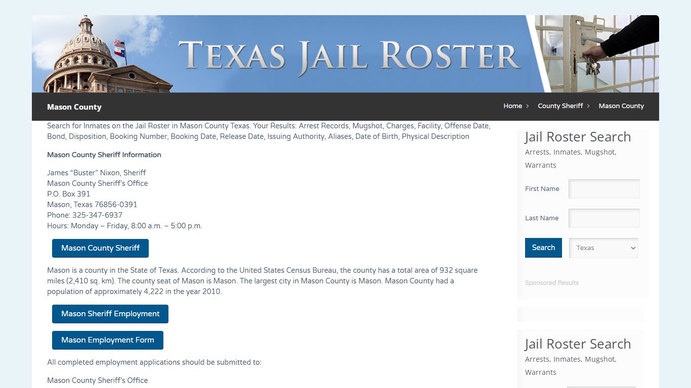 Mason County | Jail Roster Search